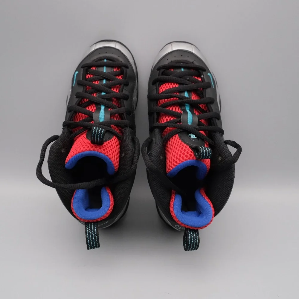 Nike Little Posite One Kids Silver Red Blue Metallic Futuristic 13C FJ3304-001